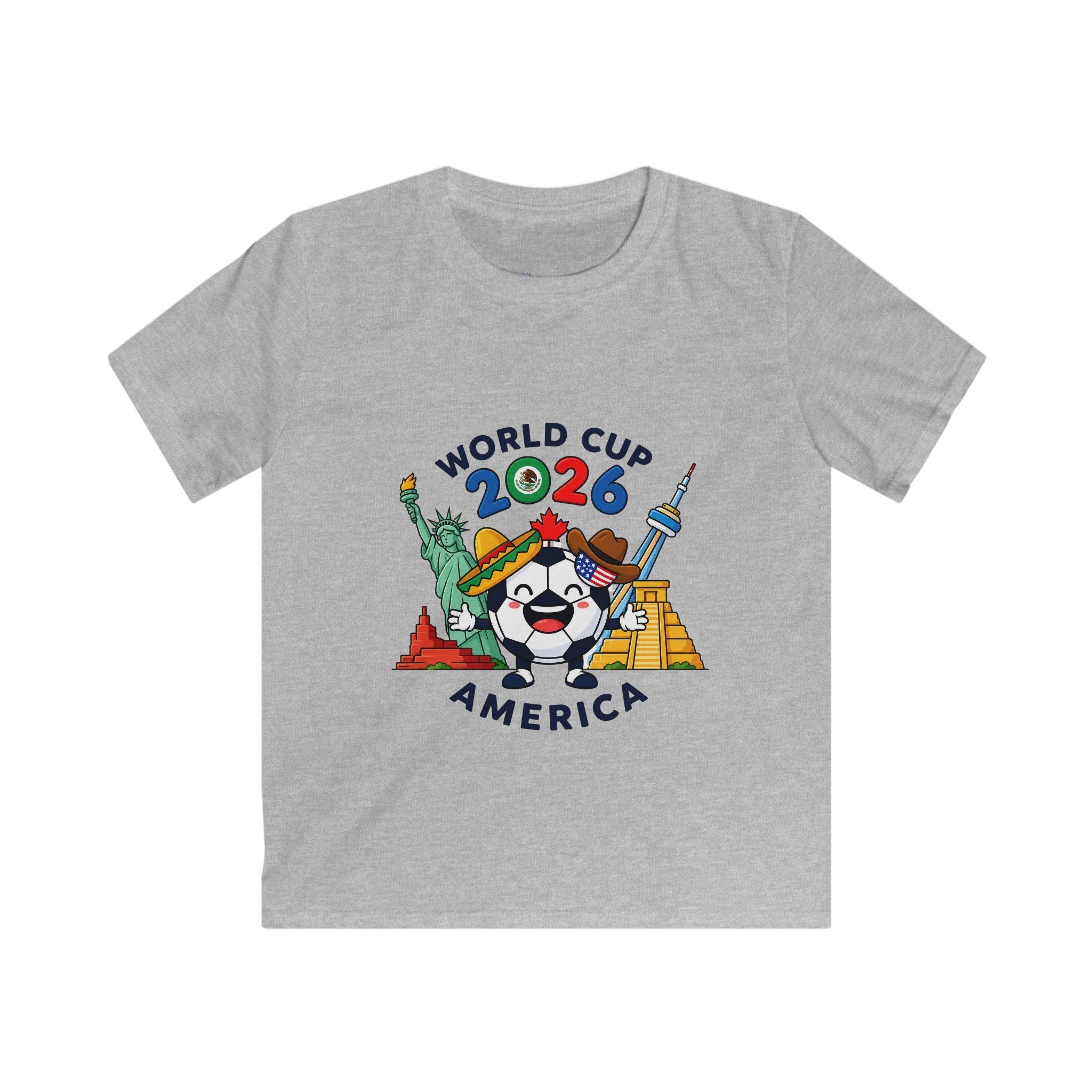 Kids Tee -  America Soccer Mascot & Landmarks