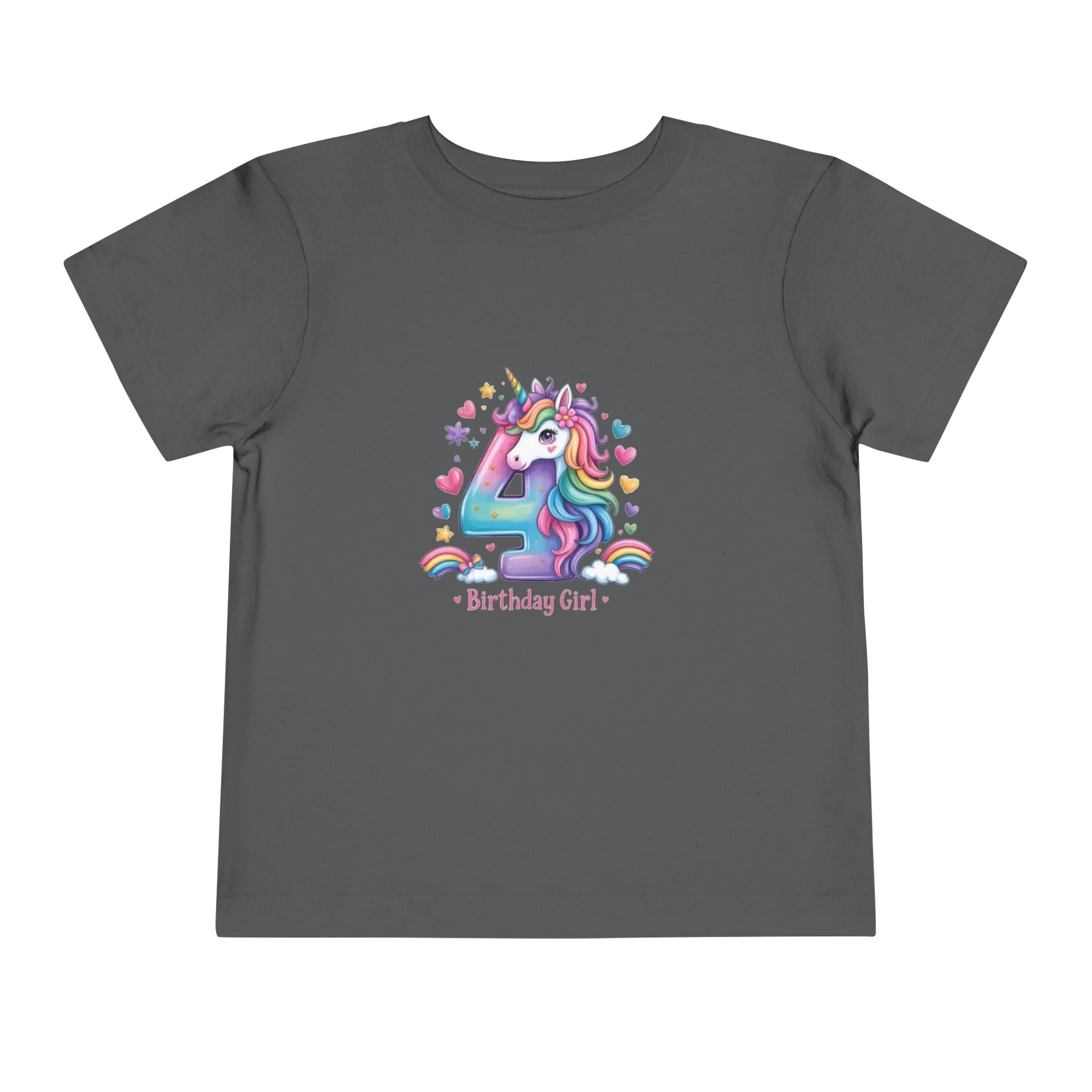 4th Birthday Unicorn Toddler Tee — "Birthday Girl"