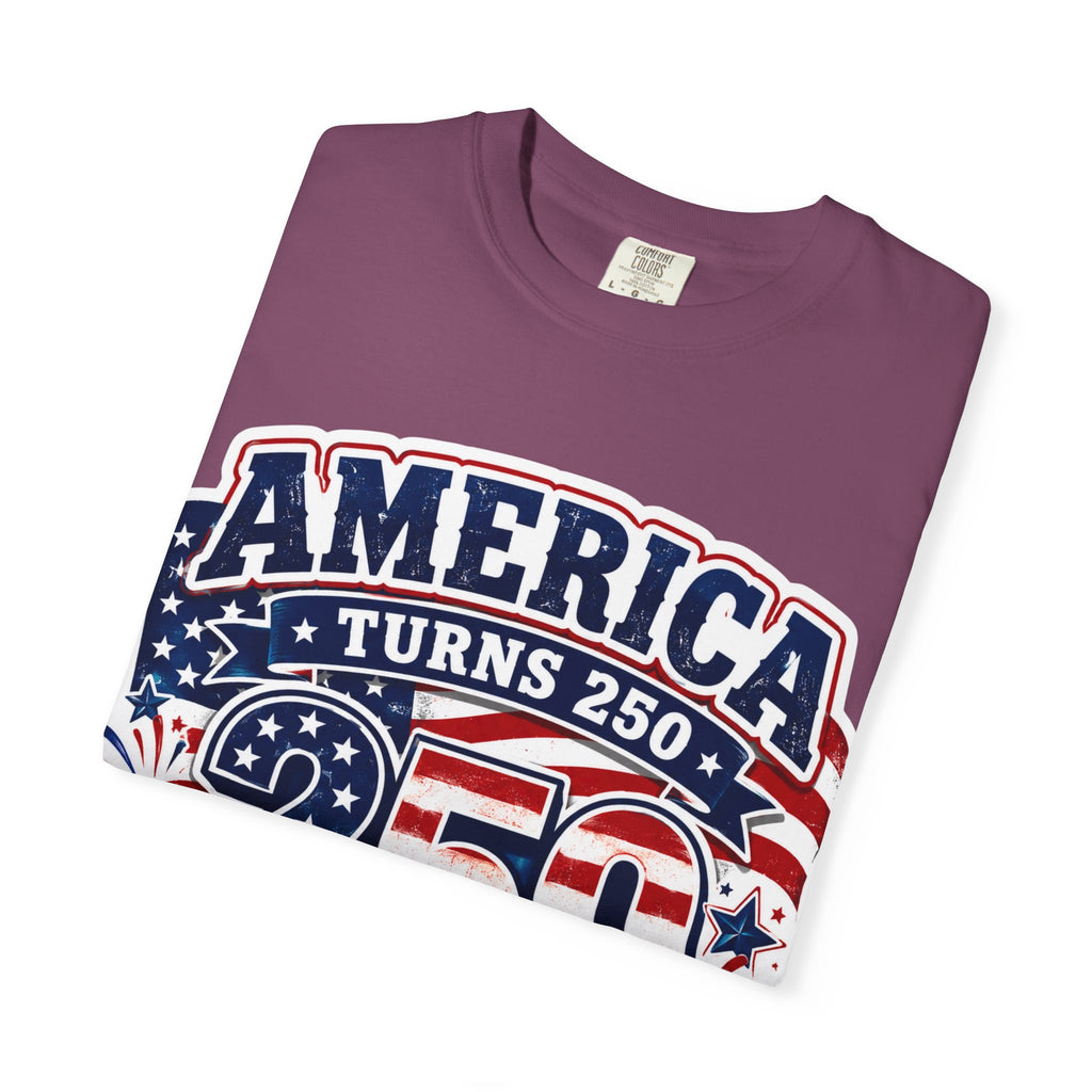 America Turns 250 T-Shirt – "Freedom Looks Good For Its Age" Patriotic 4th of July Tee