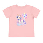 Toddler Tee — Pastel Unicorn "Happy Birthday" Shirt with Balloons