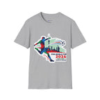 Soccer Cup 2026 T-Shirt — Colorful Player Silhouette with Stadium Skyline