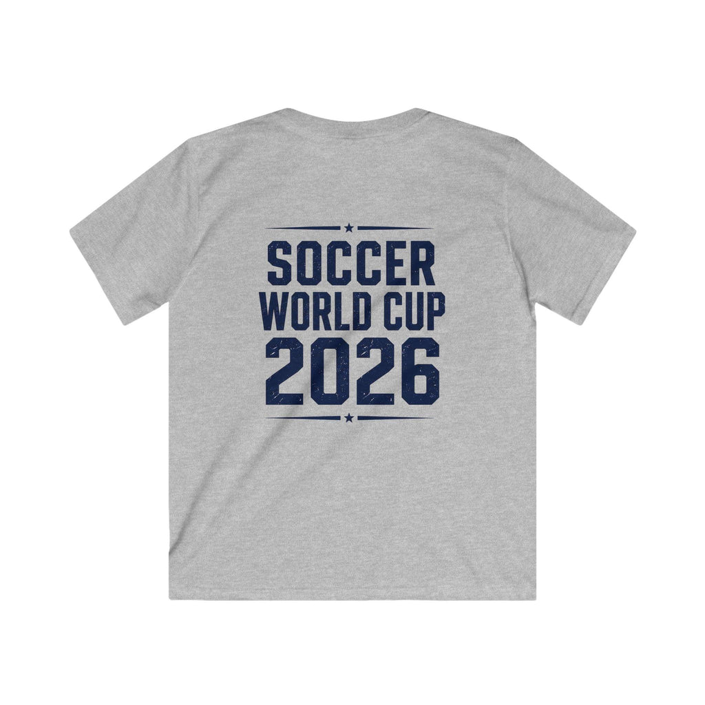 Kids Soccer World Cup 2026 T-Shirt — Playful Lion FIFA Mascot Tee.