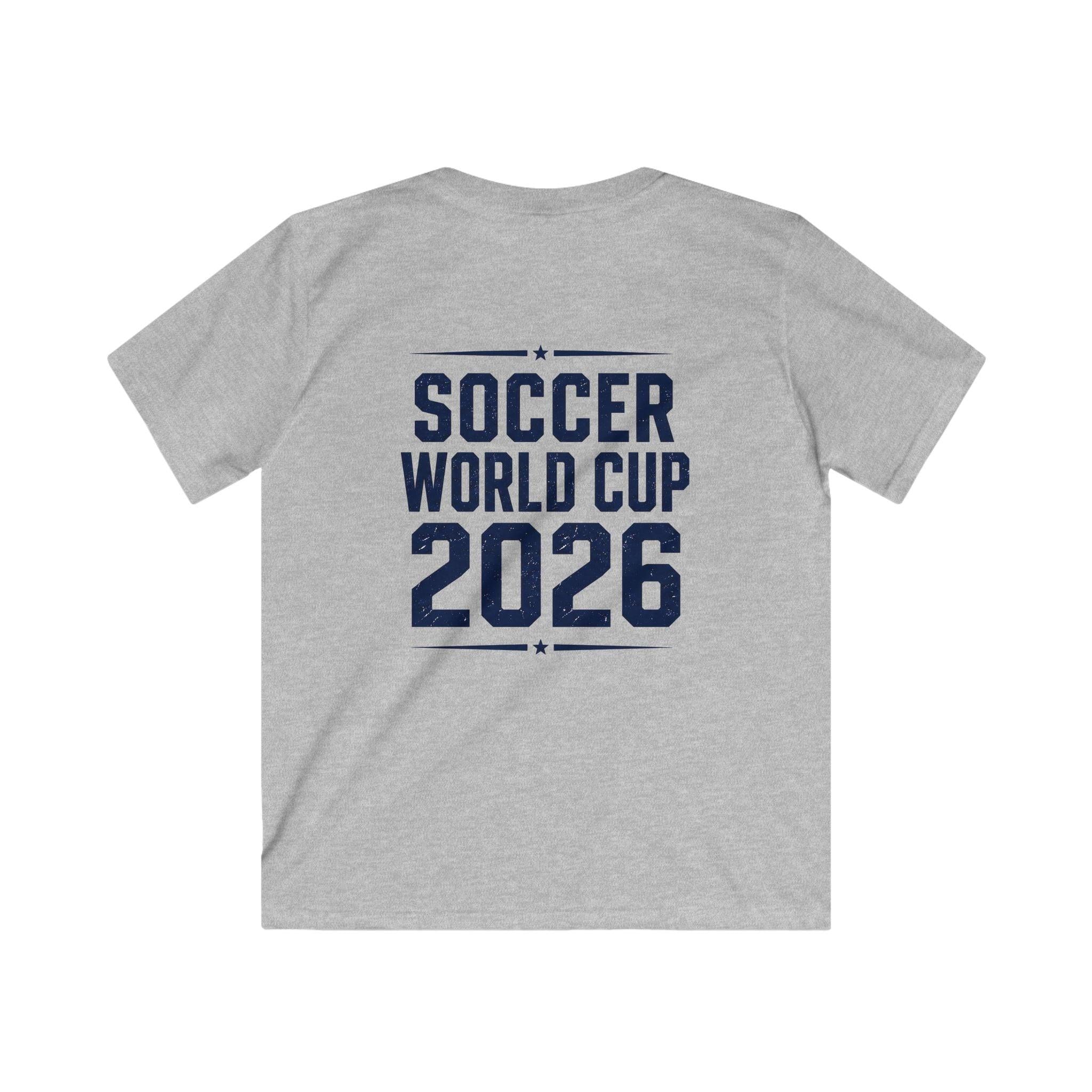 Kids Soccer World Cup 2026 T-Shirt — Playful Lion FIFA Mascot Tee.