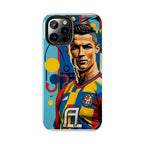 Portugal  legend Pop Art Tough Phone Case — Colorful Soccer Legend Protective Cover.