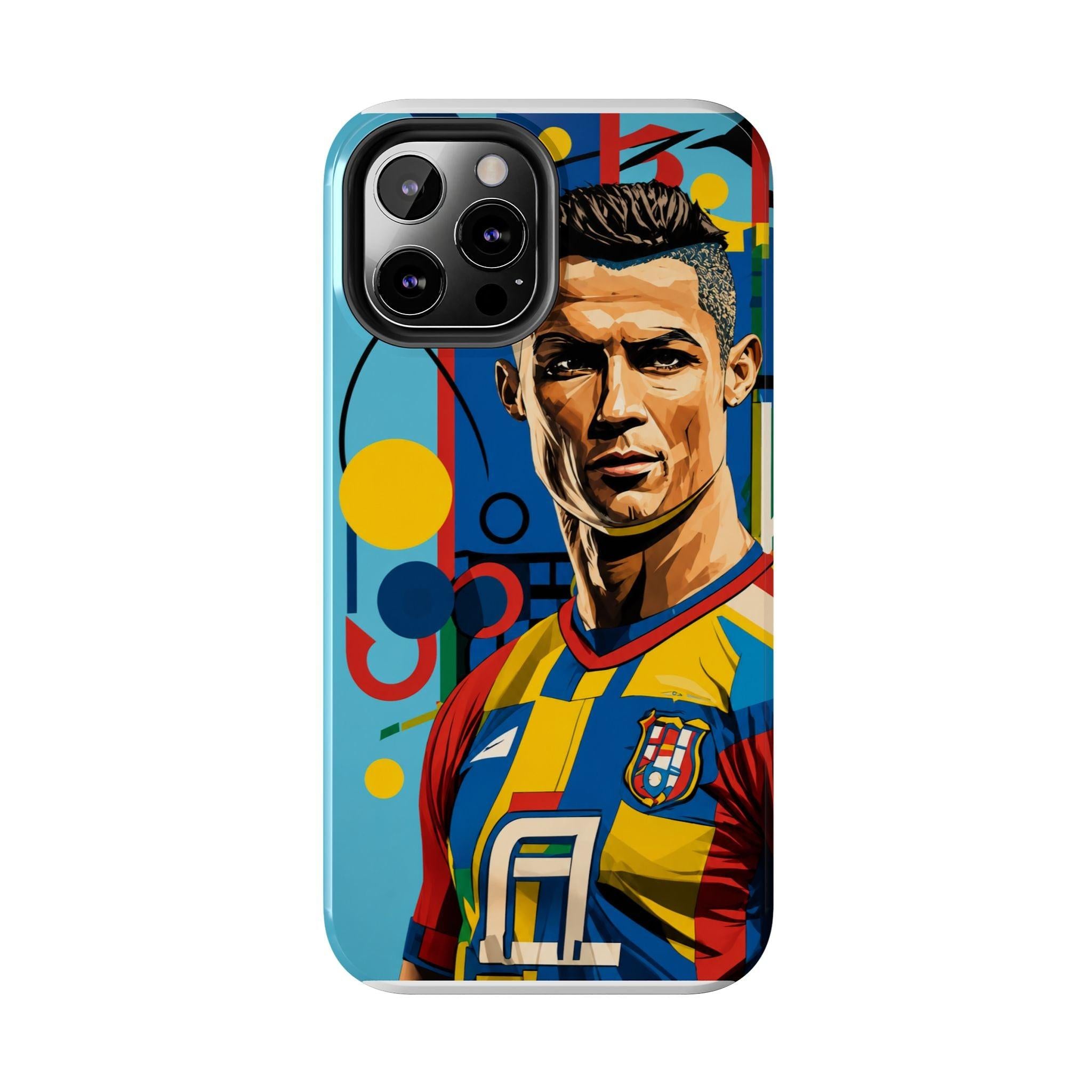 Portugal  legend Pop Art Tough Phone Case — Colorful Soccer Legend Protective Cover.