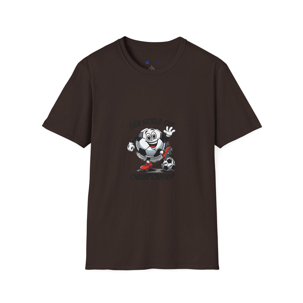 SPORTS comic style Cartoon Mascot T-Shirt — Championship Soccer Tee