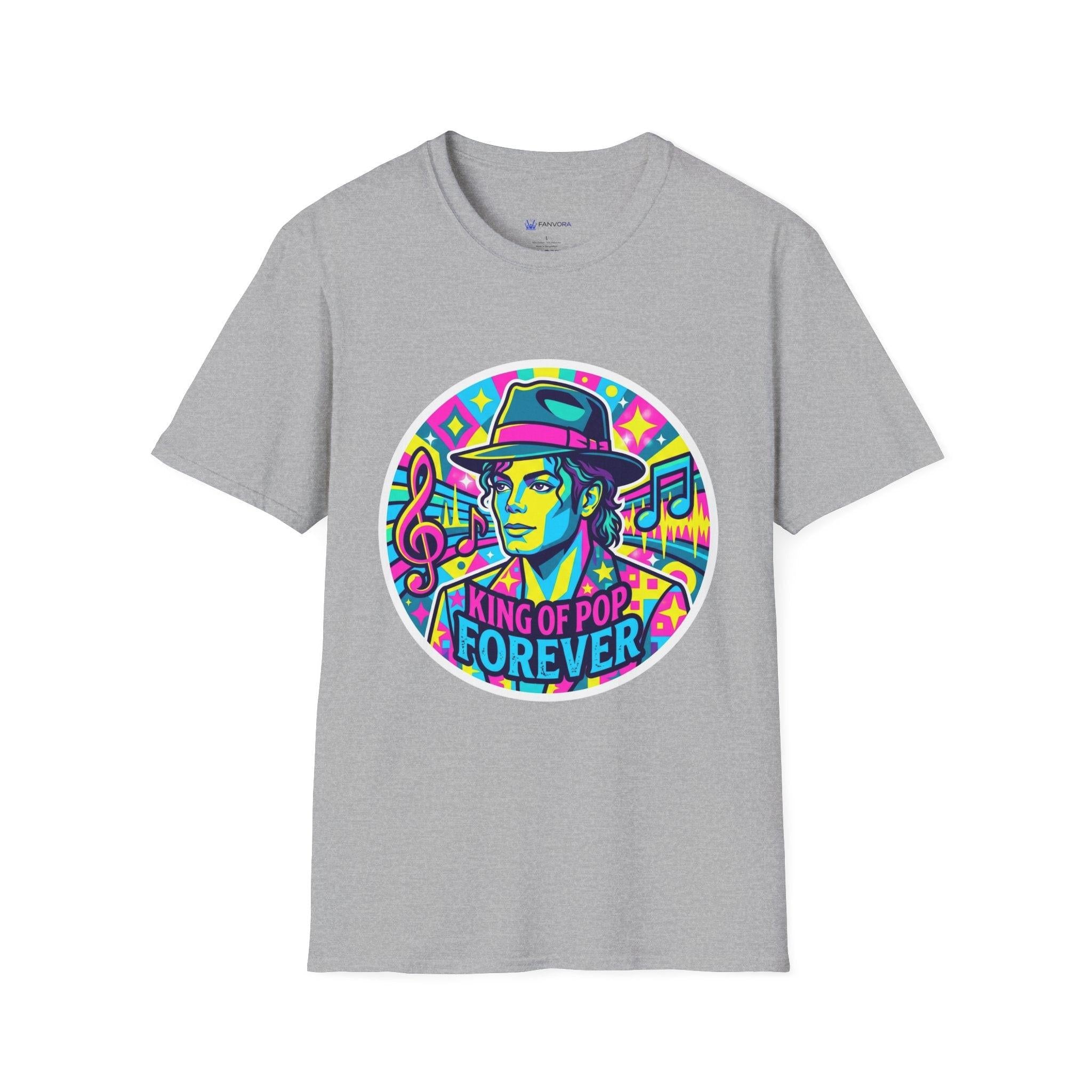 T-Shirt — King of Pop Forever Retro Neon Graphic Tee.