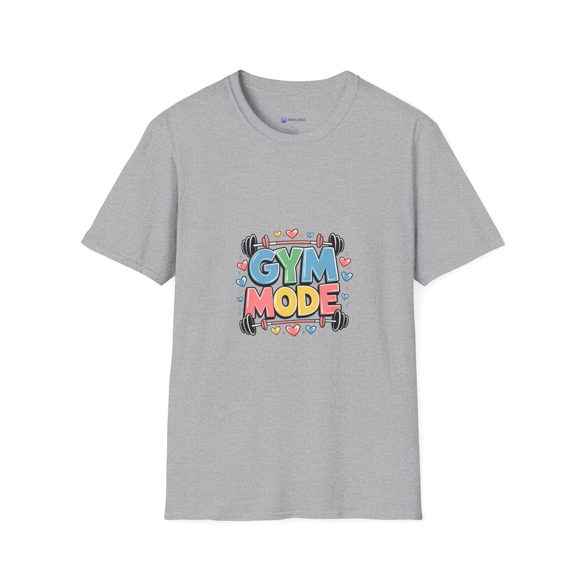 Gym Mode T-Shirt — Cute Barbell Fitness Tee for Gym Lovers