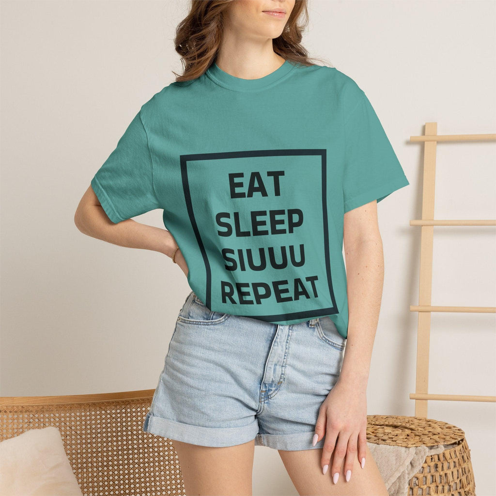 Unisex CR7 Fans Siuuu T-Shirt — Eat Sleep Siuuu Repeat Graphic Tee.
