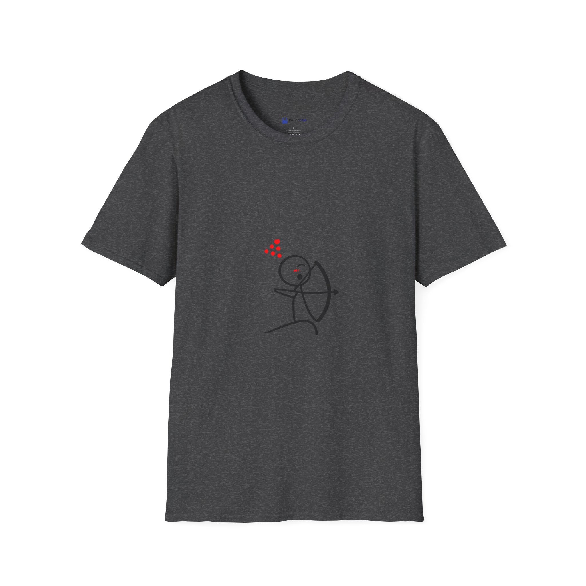 Archer Stick Figure T-Shirt — Cute Cupid Arrow Valentine Tee