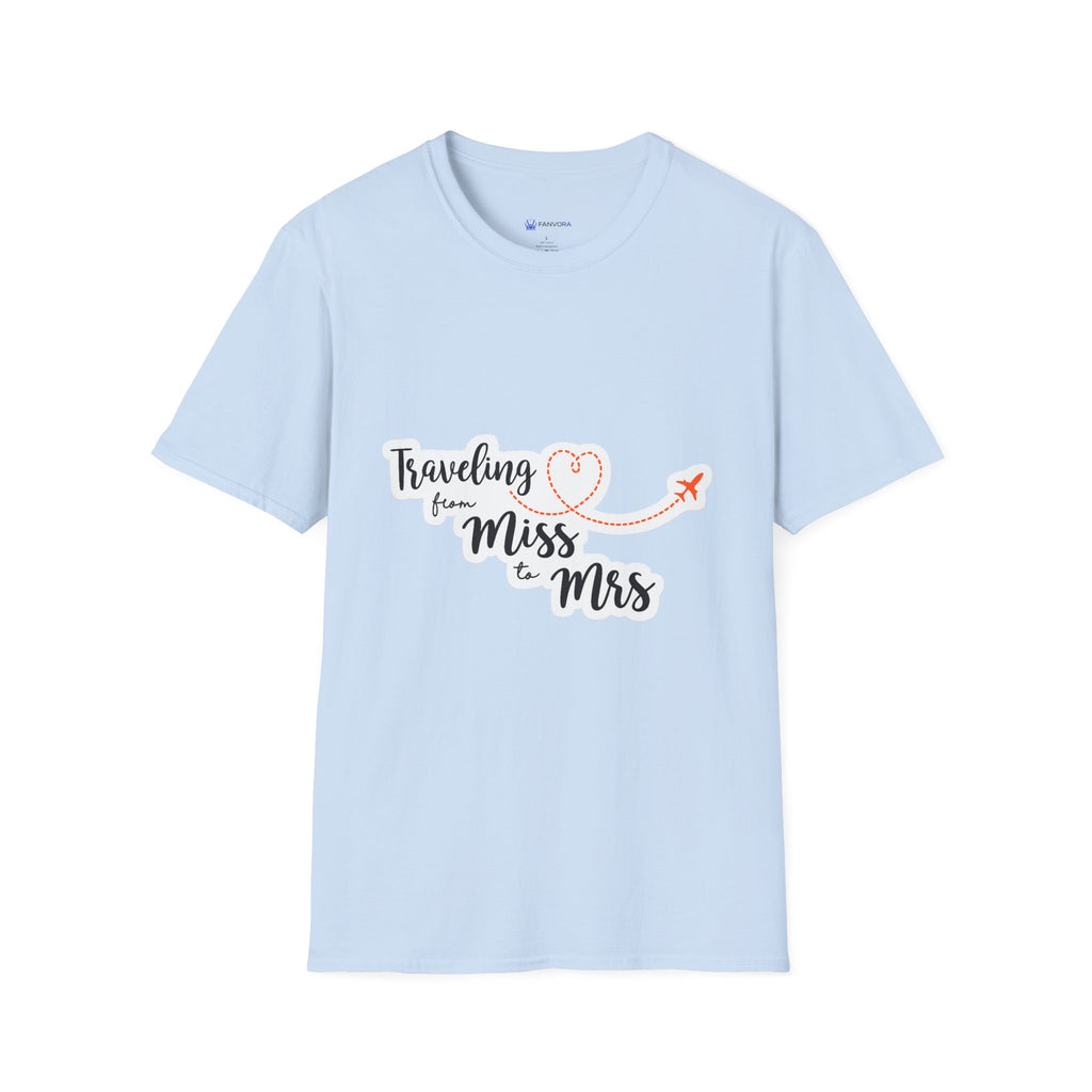 T-Shirt — "Traveling from Miss to Mrs" Bridal Bachelorette Vacation Tee