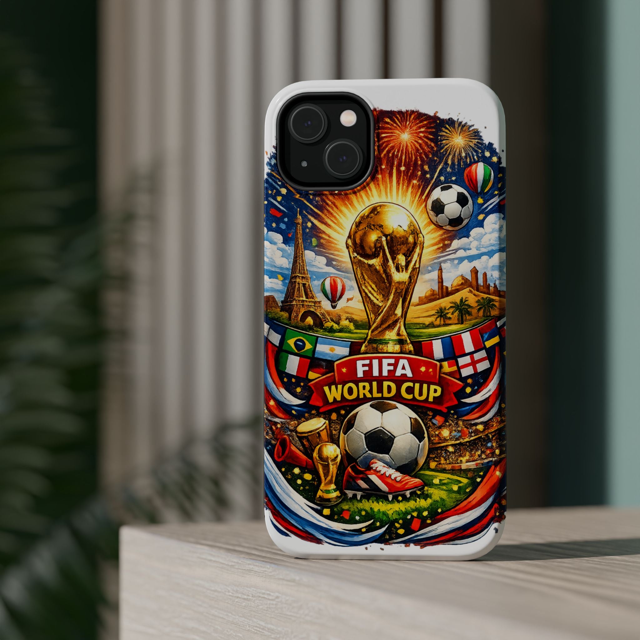 Soccer Magnetic Impact-Resistant Phone Case — FIFA Trophy Design