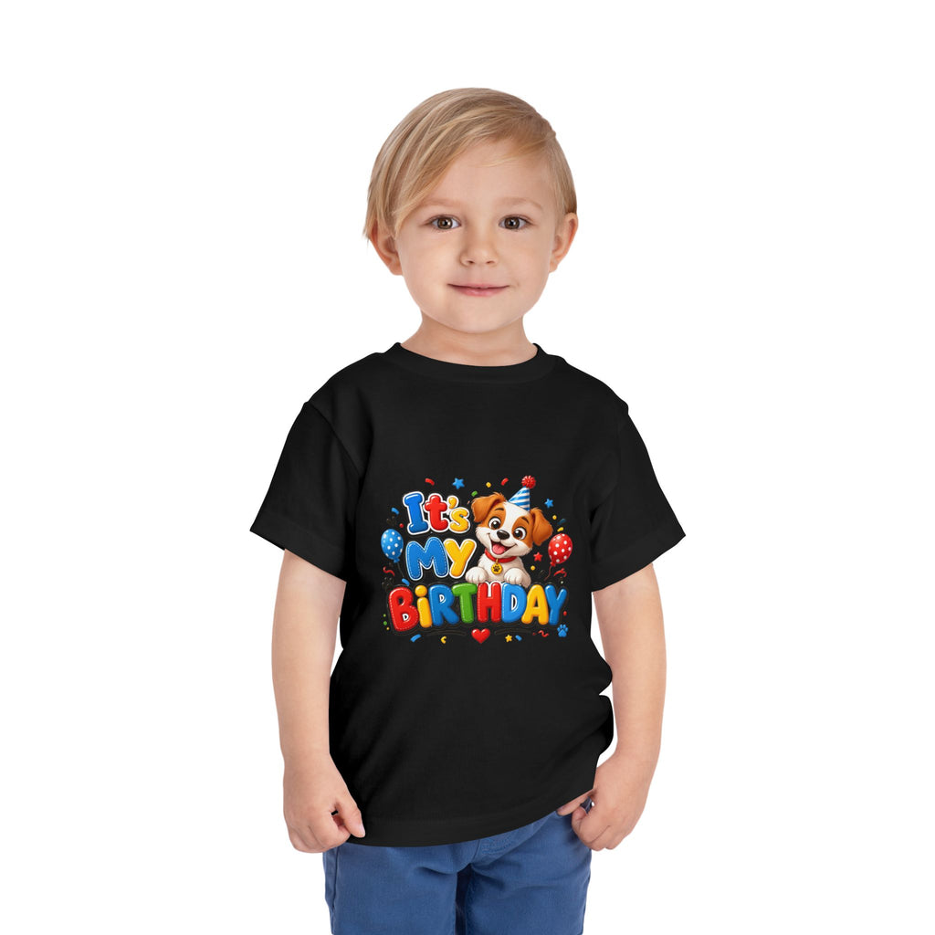 Toddler Birthday Tee — "It's My Birthday" Puppy Party Shirt