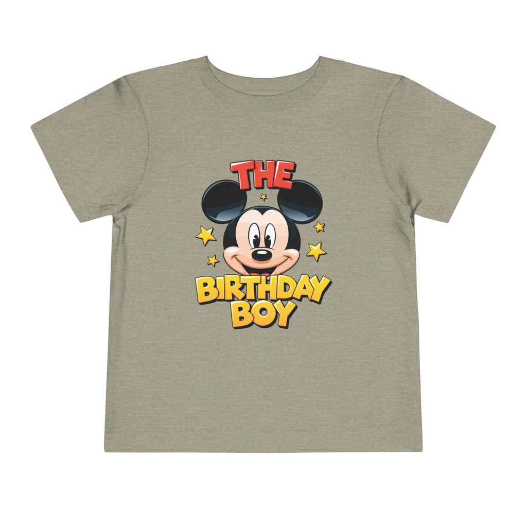 Toddler Tee — "The Birthday Boy" Cartoon Mouse Party Shirt