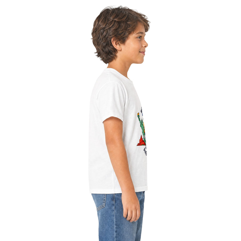 Kids Tee -  America Soccer Mascot & Landmarks