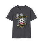 God Is My Strength Soccer T-Shirt — Christian Faith & Football Power 2026