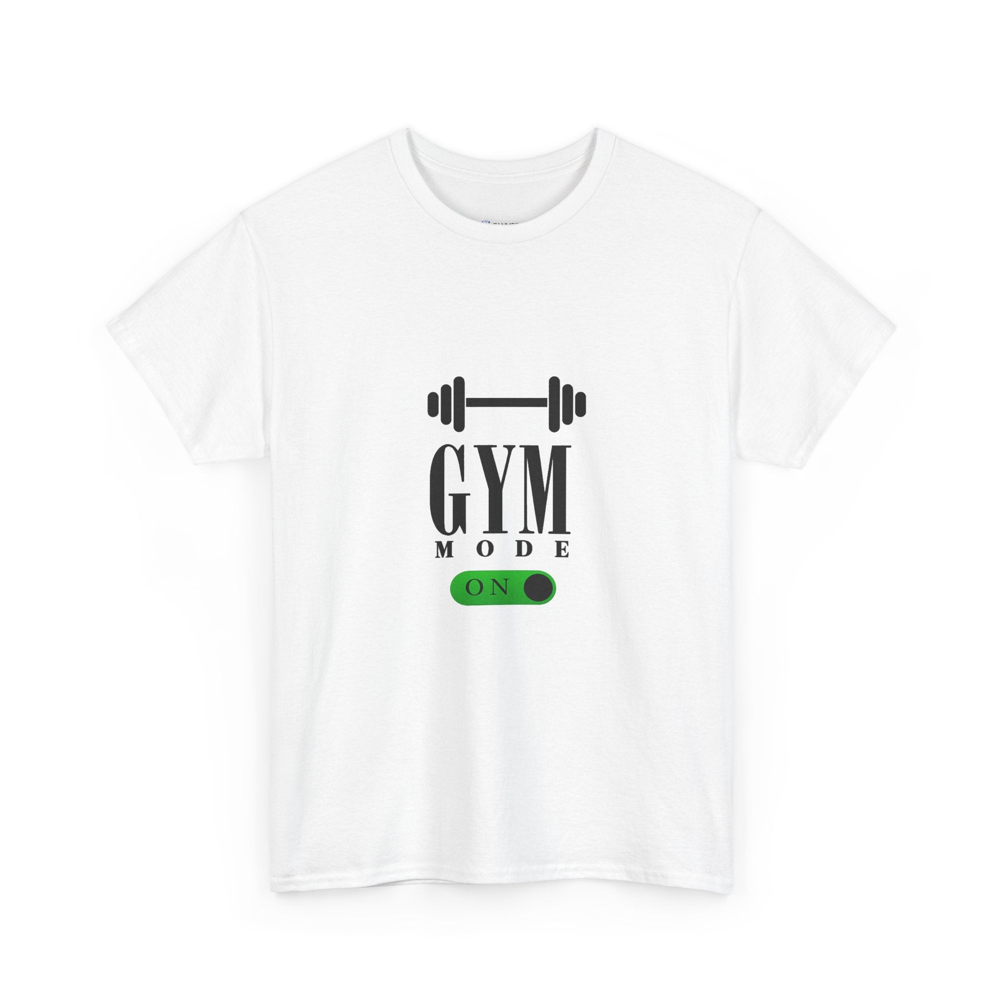 Gym Mode On T-Shirt — Workout Tee with Barbell Graphic