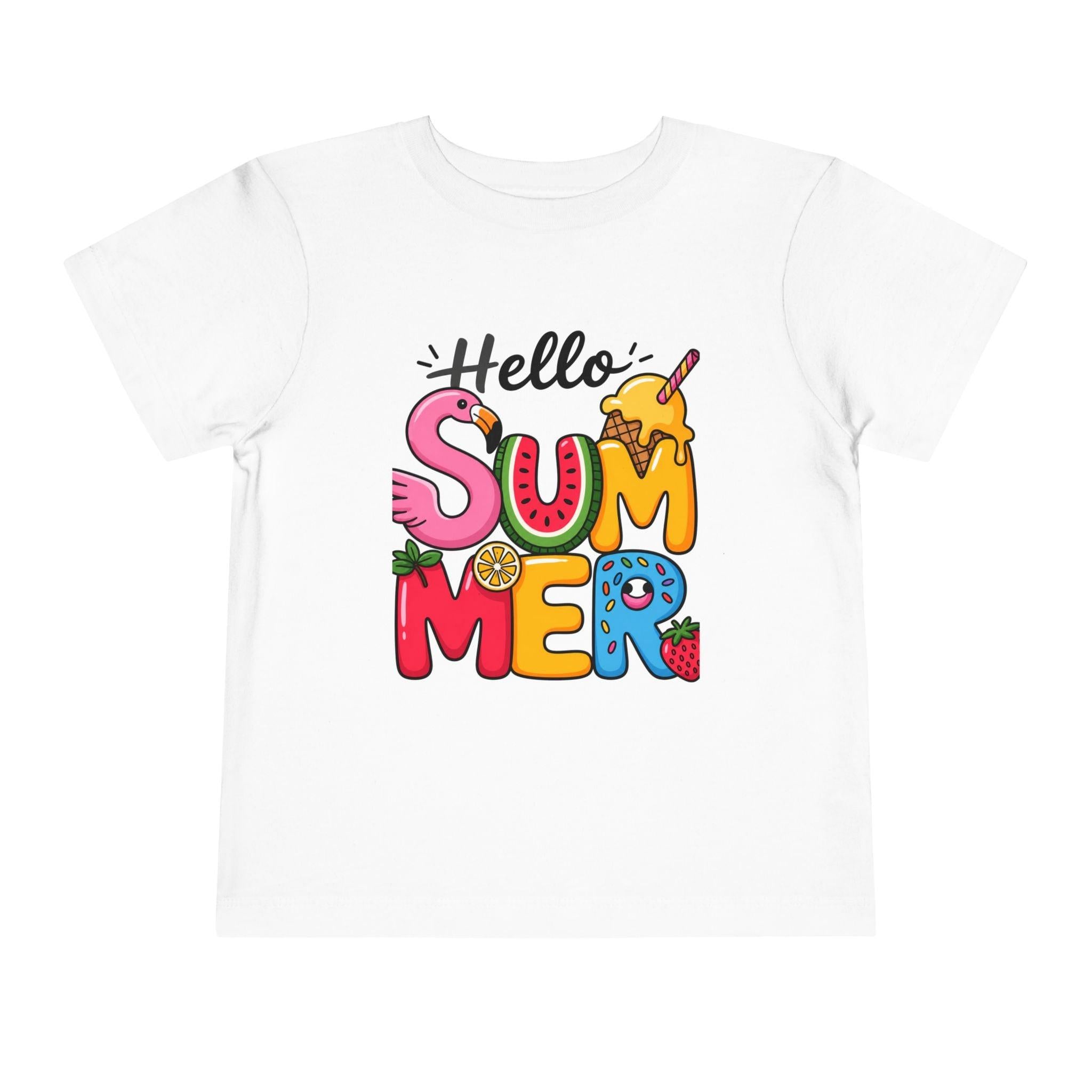 Hello Summer fruity typography Toddler Tee.