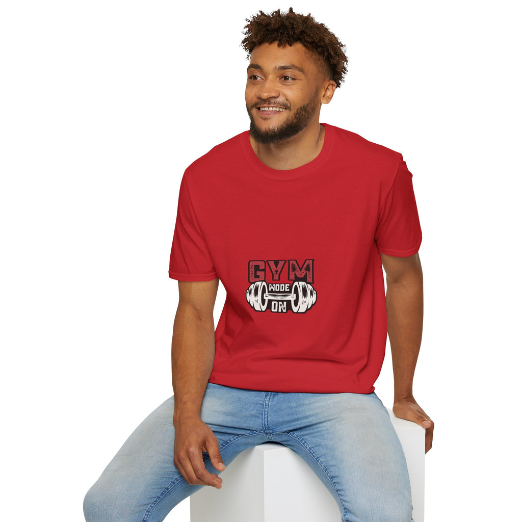 Gym Mode T-Shirt — Fitness Workout Tee with Dumbbell Graphic