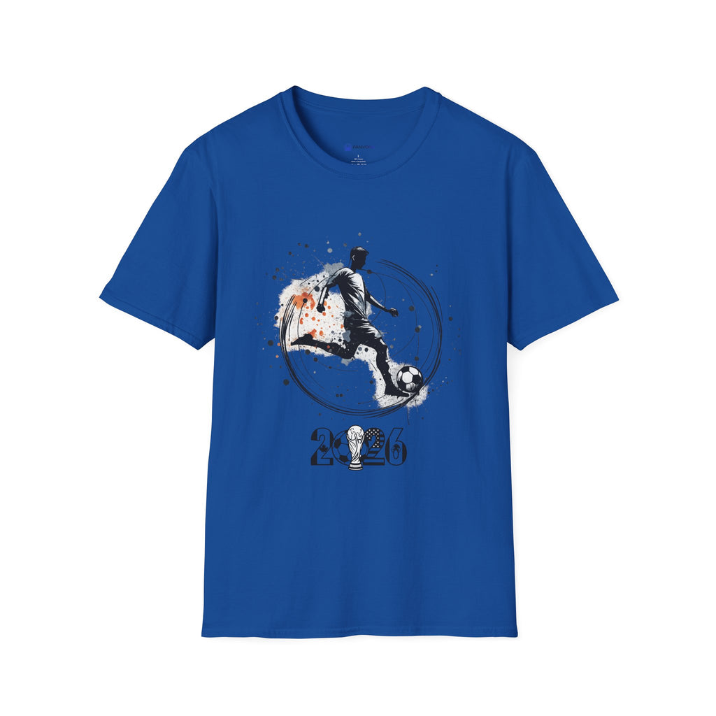 Soccer Player Silhouette T‑Shirt — 2026 Grunge Football Design