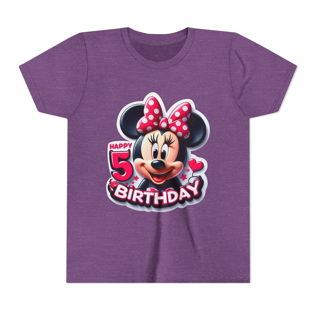 Minnie Mouse Happy 5th Birthday Youth Tee