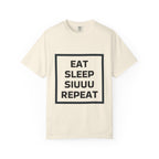 Unisex CR7 Fans Siuuu T-Shirt — Eat Sleep Siuuu Repeat Graphic Tee.