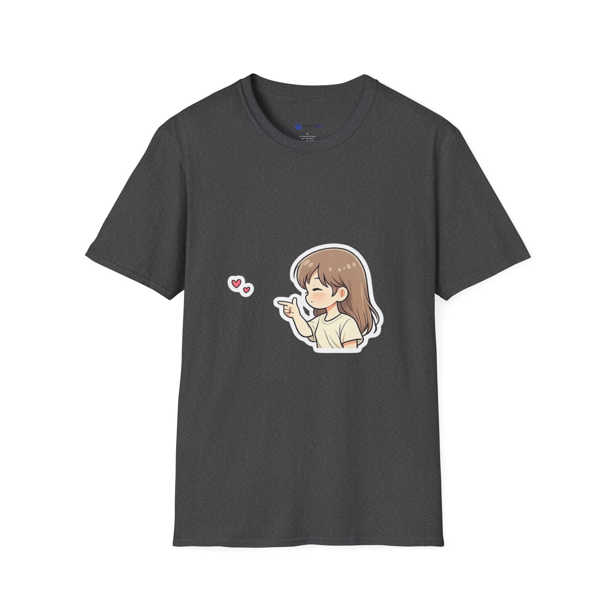 Kawaii Girl Blowing Hearts T-Shirt — Cute Anime Graphic Tee