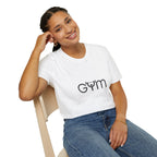 Gym Logo T‑Shirt — Minimal Fitness Tee with Barbell 'Gym' Design