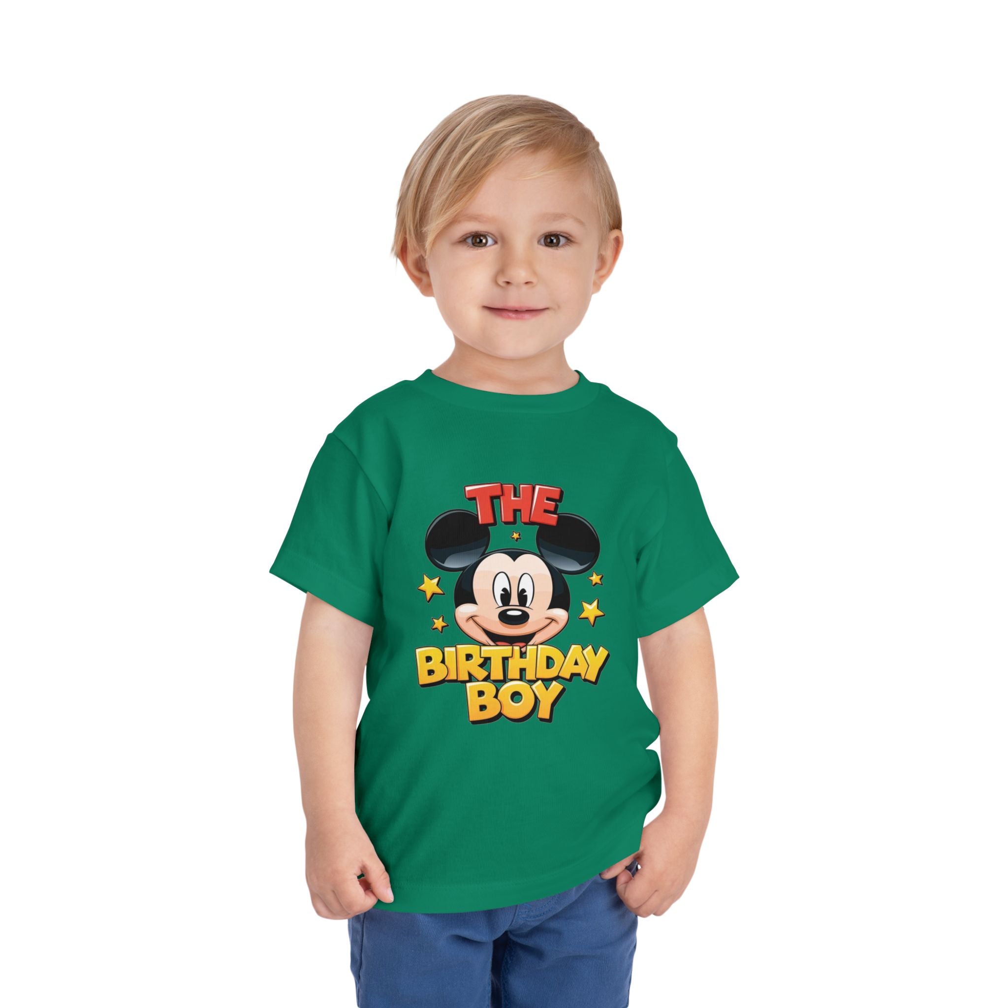 Toddler Tee — "The Birthday Boy" Cartoon Mouse Party Shirt