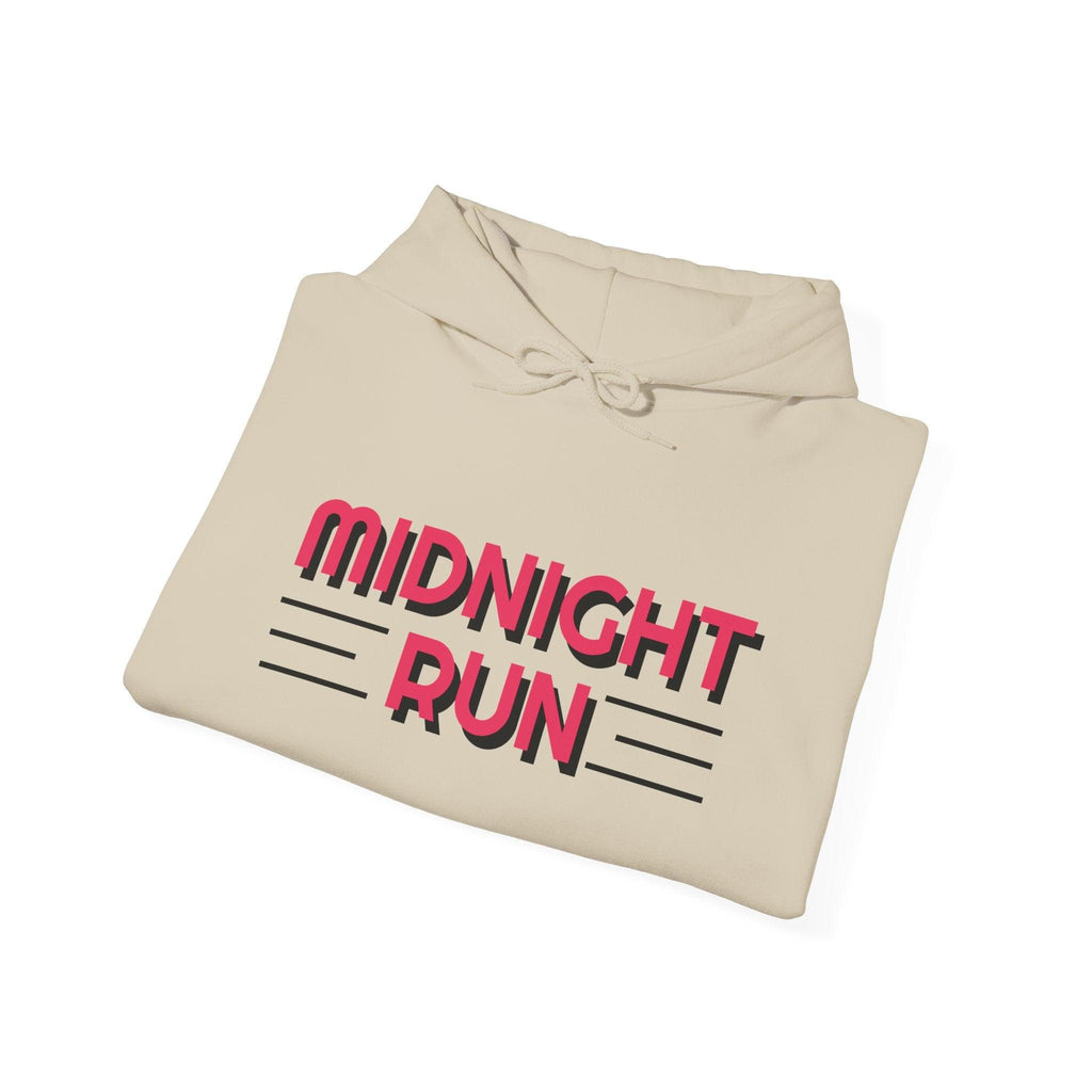 Unisex Midnight Run Hoodie — Retro Palm Beach Graphic Hooded Sweatshirt.