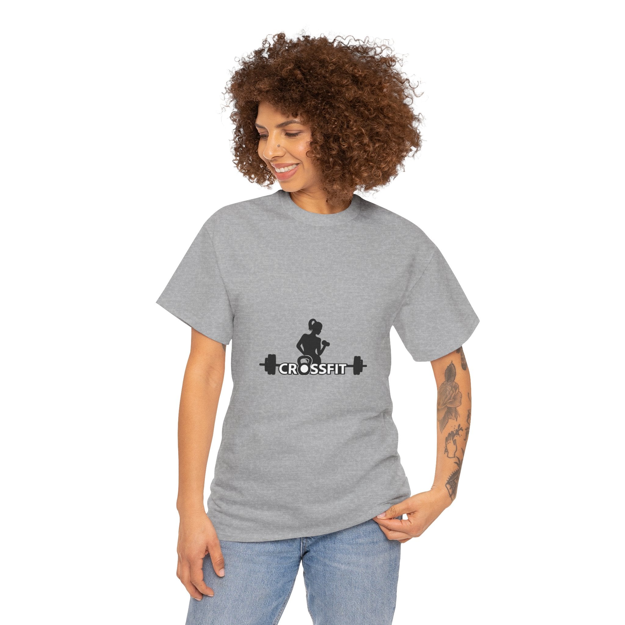 CrossFit Weightlifter T-Shirt — Barbell Silhouette Gym Tee