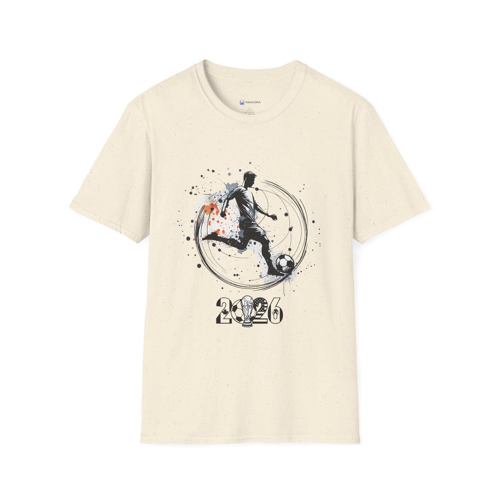 Soccer Player Silhouette T‑Shirt — 2026 Grunge Football Design