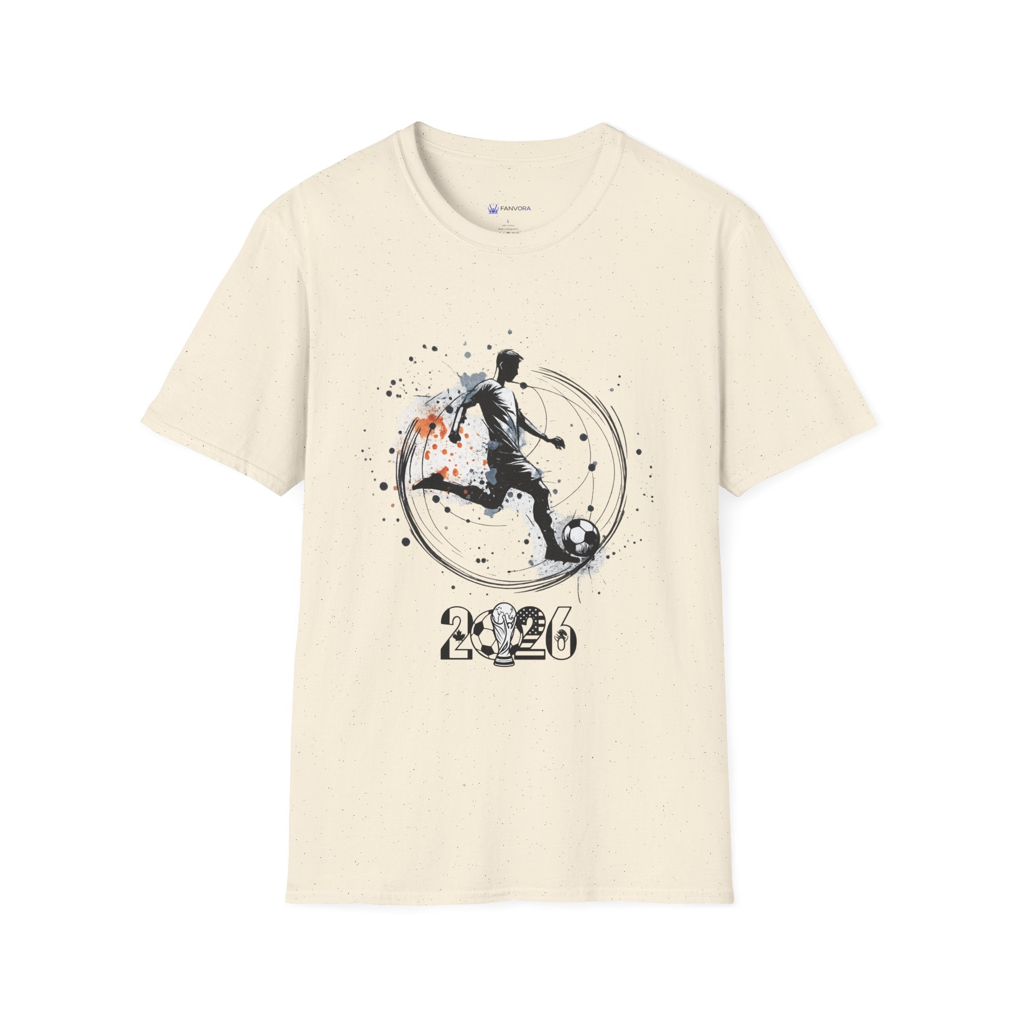 Soccer Player Silhouette T‑Shirt — 2026 Grunge Football Design