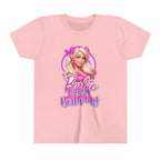 Youth Tee — "Barbie Happy Birthday" Pink Birthday Graphic Shirt