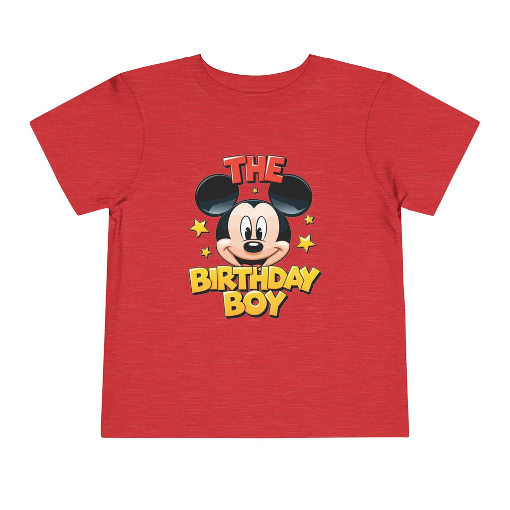 Toddler Tee — "The Birthday Boy" Cartoon Mouse Party Shirt