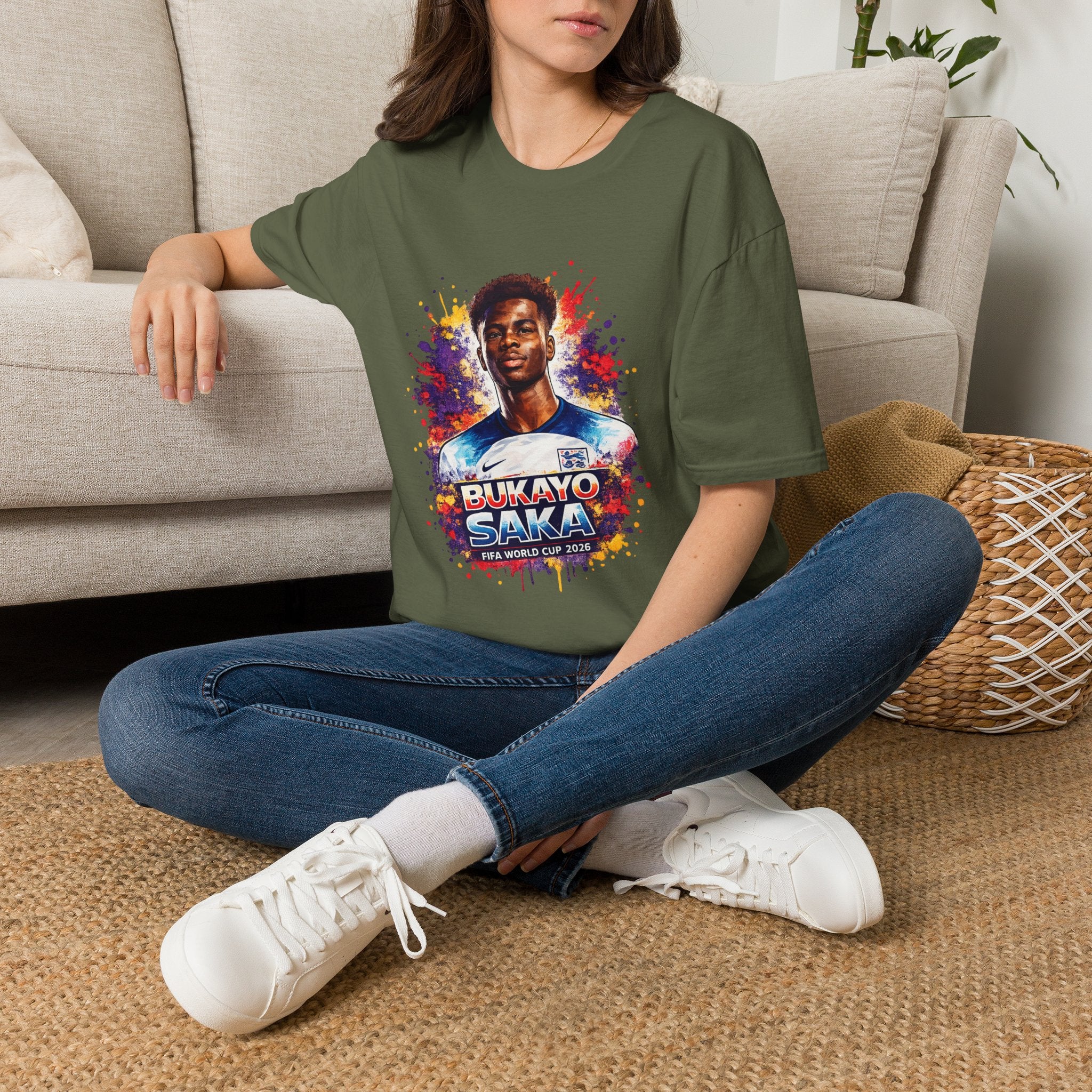 England Lagend Portrait T-Shirt — Color Splash Football Fan Tee
