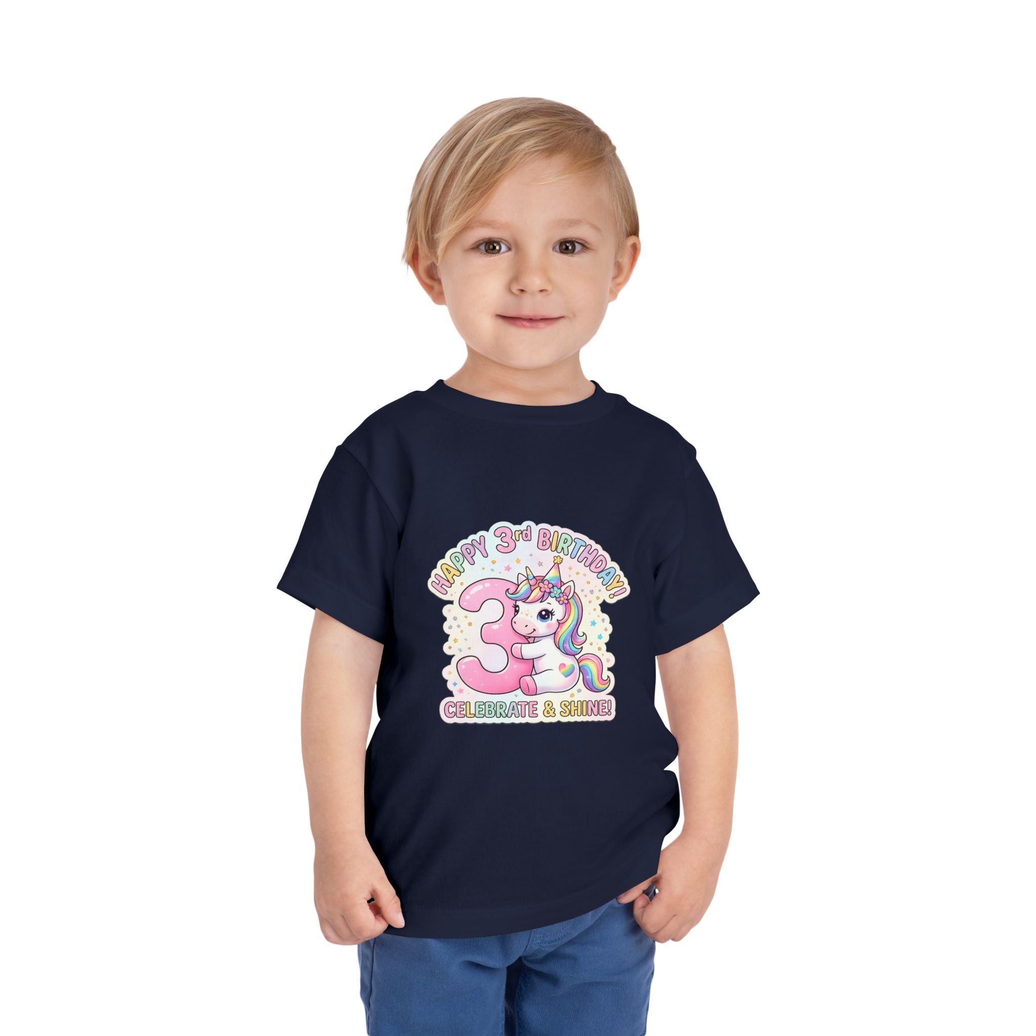 Toddler Unicorn 3rd Birthday Tee — "Happy 3rd Birthday!" Celebrate & Sparkle