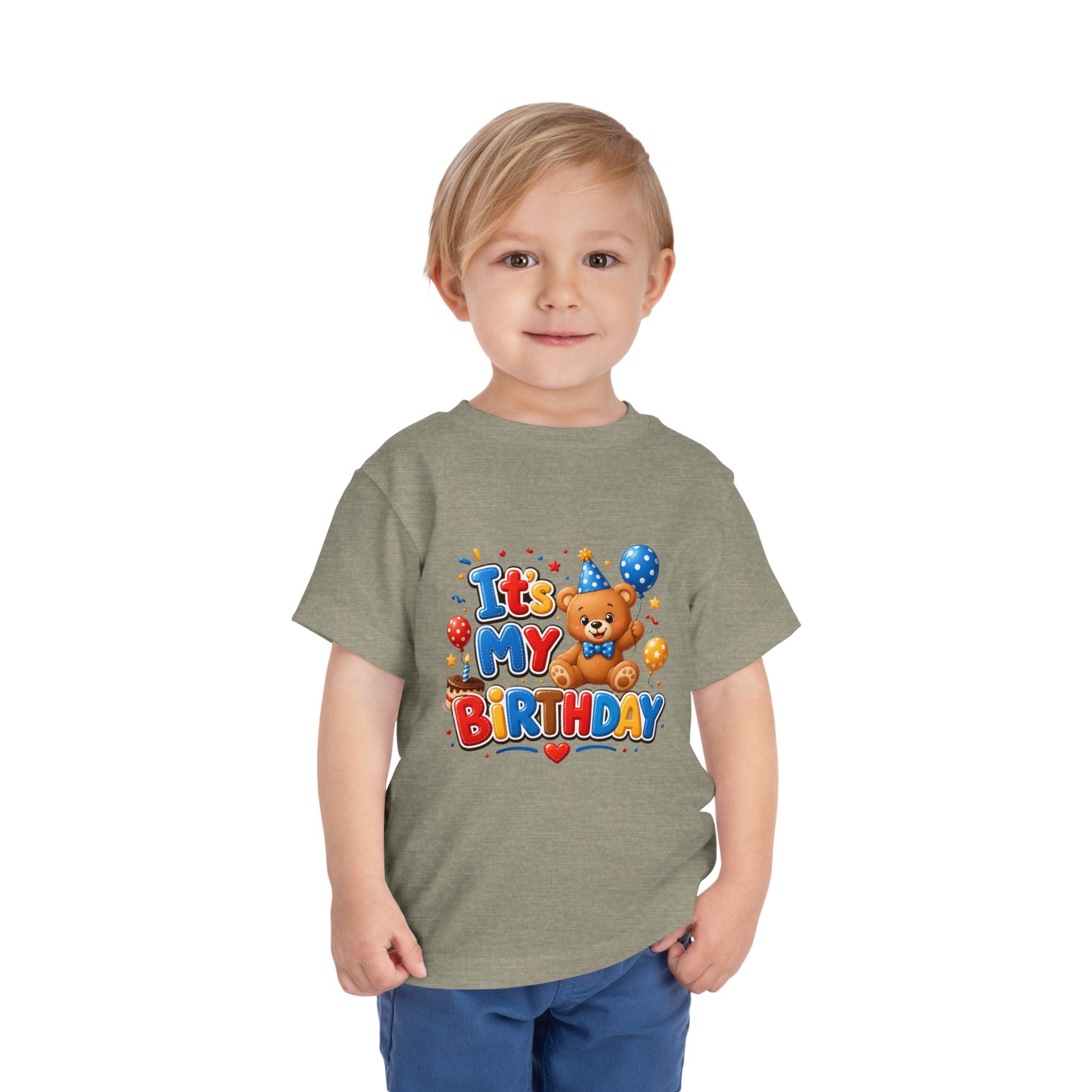 Toddler Birthday Tee — "It's My Birthday" Bear Party Shirt