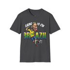 Brazilian Soccer comic style  figure T-Shirt — "Game Is On" Caricature Neymar Fan Tee