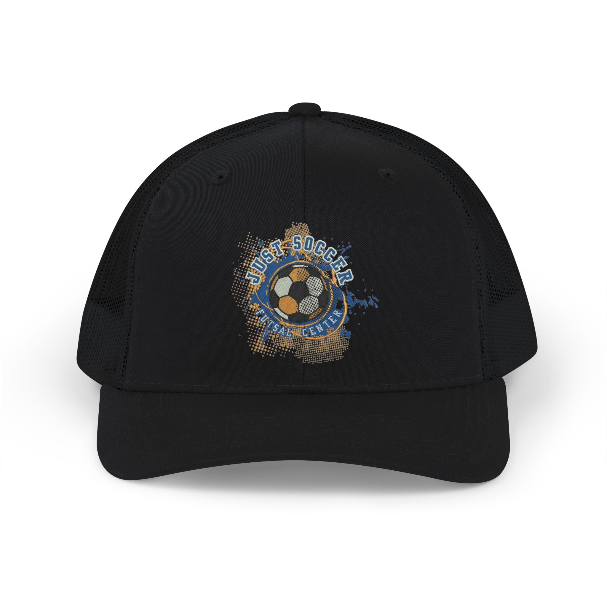 Soccer Grunge Snapback Trucker Cap — Vintage Ball & Crest Design