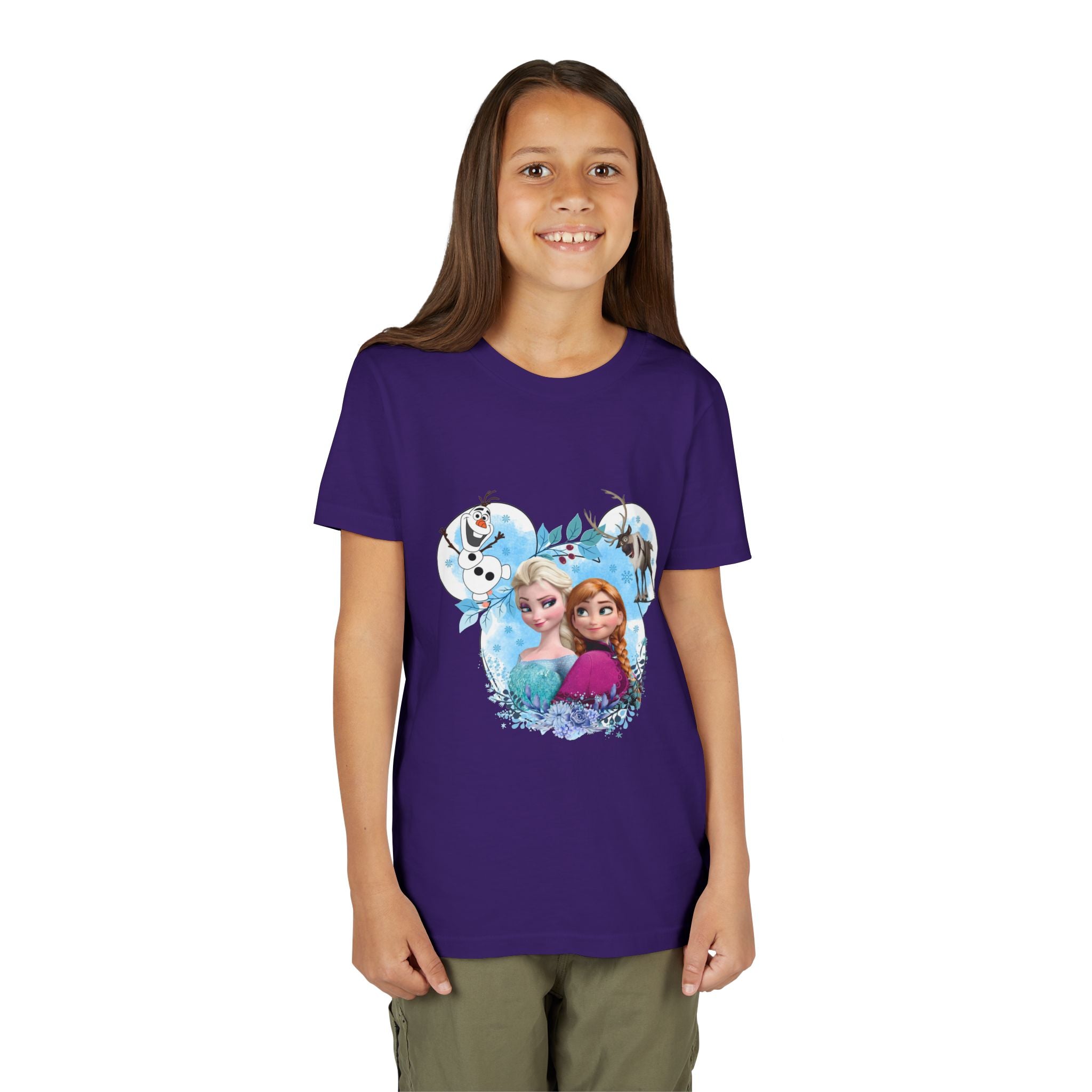 Girls' Frozen Princesses Youth Tee – Elsa & Anna Winter Friends Shirt