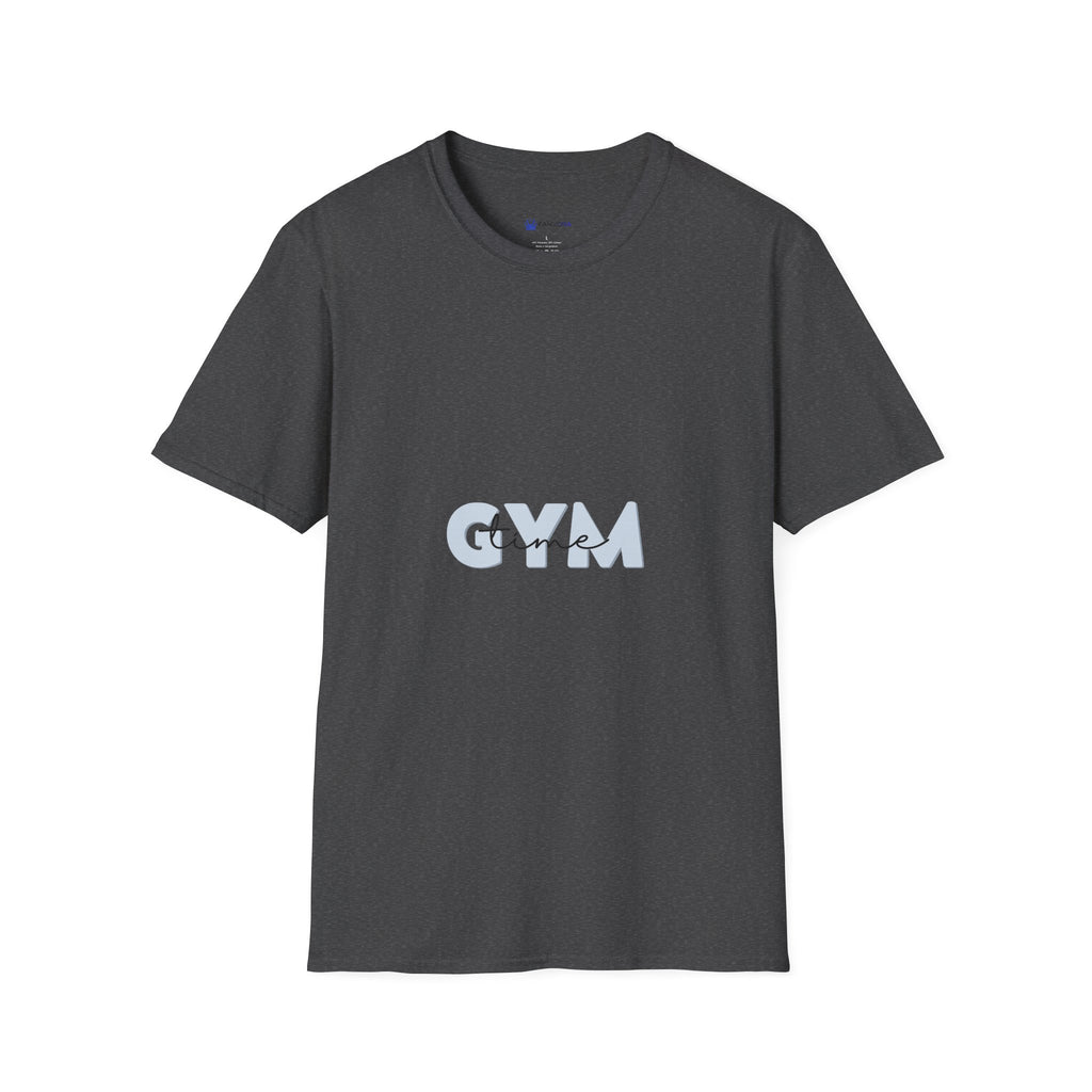 Gym Vibes T‑Shirt — Minimal Light Blue 'GYM' Graphic Tee