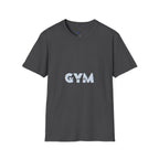 Gym Vibes T‑Shirt — Minimal Light Blue 'GYM' Graphic Tee