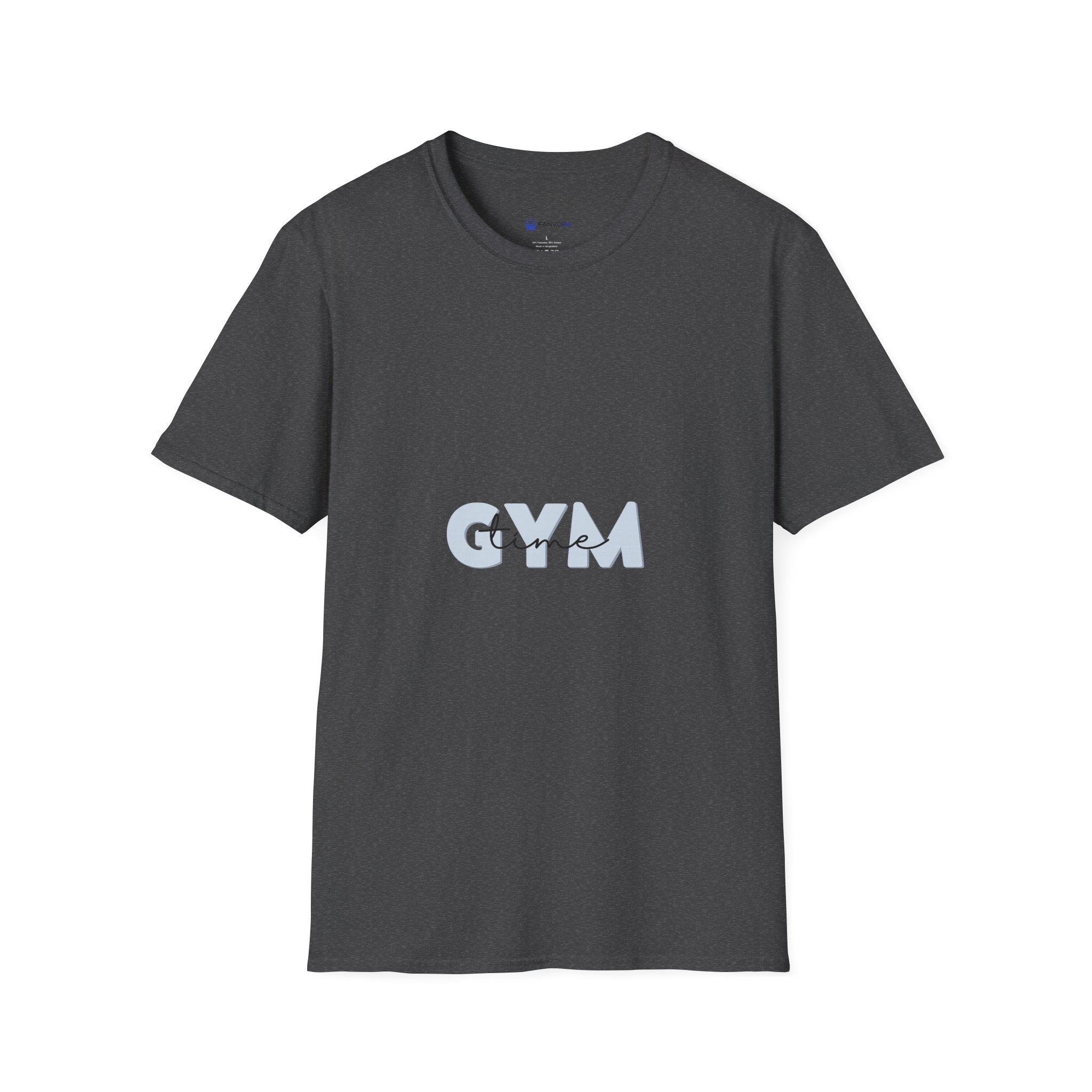 Gym Vibes T‑Shirt — Minimal Light Blue 'GYM' Graphic Tee