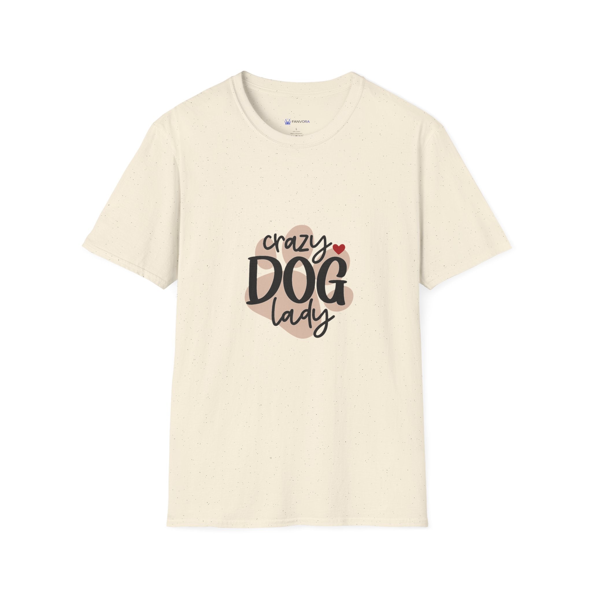 Crazy Dog Lady T-Shirt — Cute Paw Heart Graphic for Dog Lovers