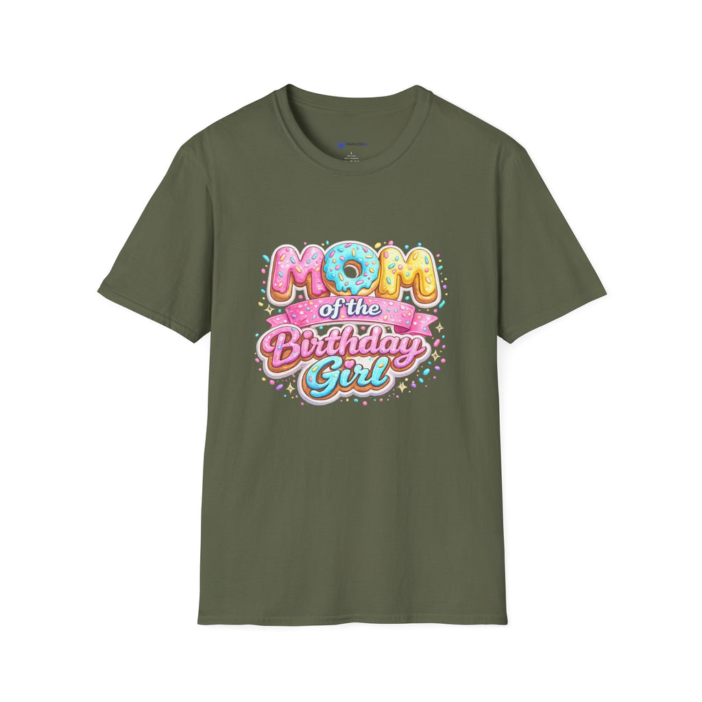 Unisex Softstyle T-Shirt "mom of the birthday girl"