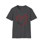 T-Shirt — Love Heart Design with Script 'love' | Romantic Valentine's Tee