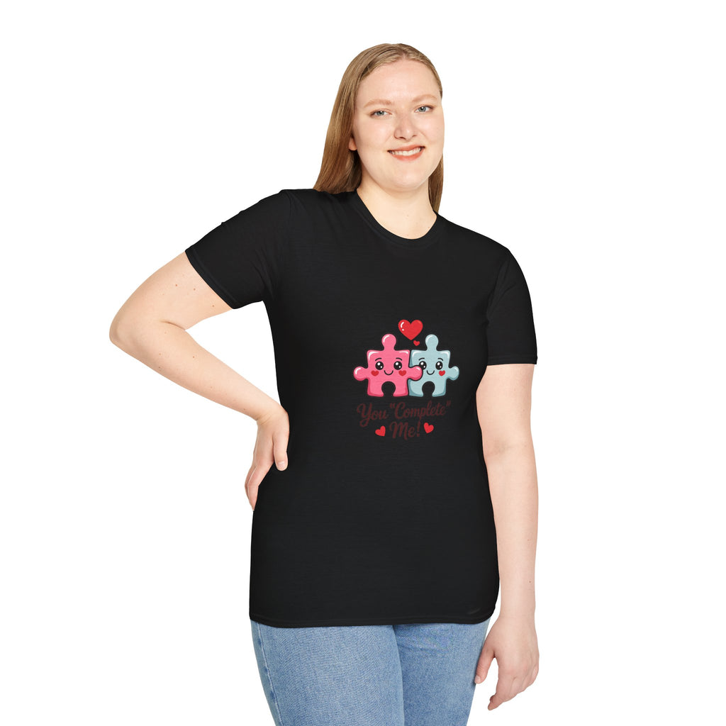 Puzzle Piece Couple T-Shirt — "You Complete Me" Cute Romantic Tee