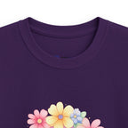Kids Tee — Pastel Rainbow "Happy Birthday" Floral Design