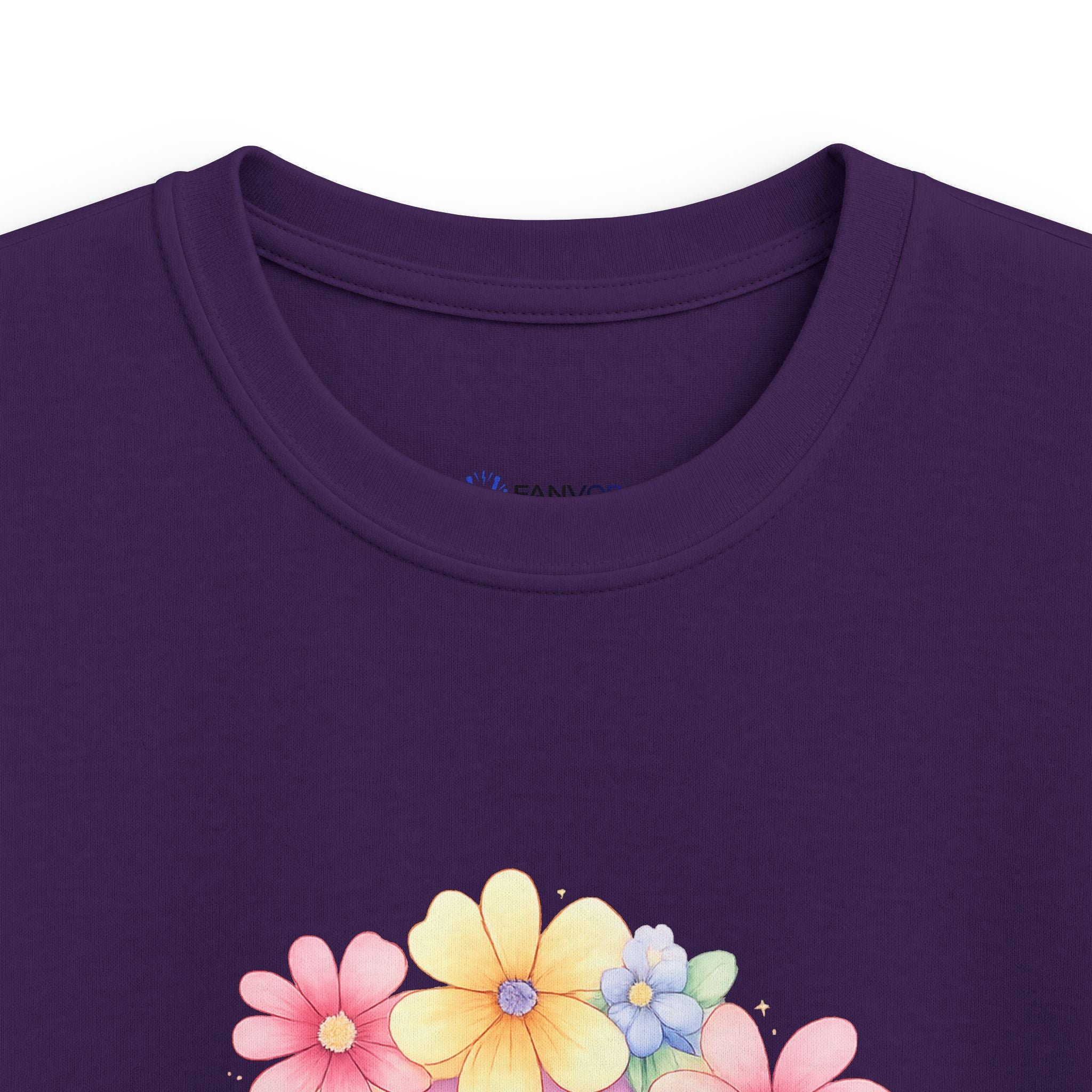 Kids Tee — Pastel Rainbow "Happy Birthday" Floral Design